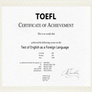 TOEFL CERTIFICATES ONLINE