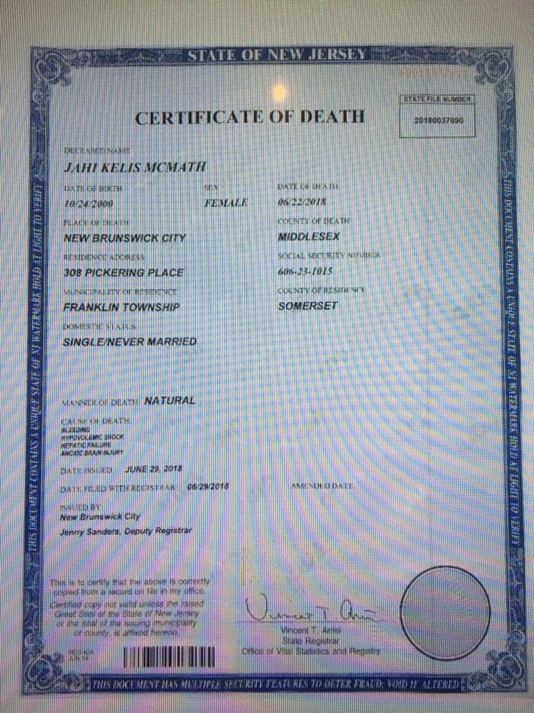 Death Certificate online